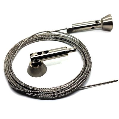 সিলিং থেকে মেঝে ফিক্সিং সহ স্টেইনলেস স্টীল তারের গ্রিপার ডিসপ্লে সিস্টেম