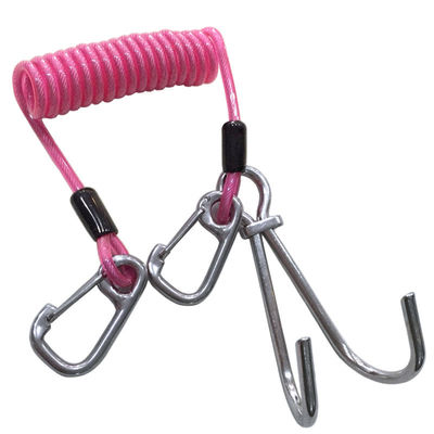 নিরাপত্তা স্টেইনলেস স্টীল দড়ি ডাইভিং মাছ ধরা স্প্রিং কয়েল কেবল প্রত্যাহারযোগ্য সরঞ্জাম ল্যানিয়ার্ড