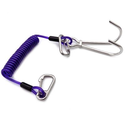 নিরাপত্তা স্টেইনলেস স্টীল দড়ি ডাইভিং মাছ ধরা স্প্রিং কয়েল কেবল প্রত্যাহারযোগ্য সরঞ্জাম ল্যানিয়ার্ড