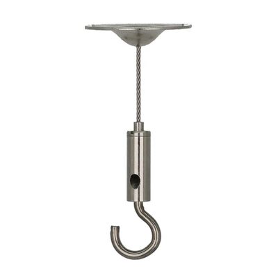 কাস্টম এক্সপ্যান্ডেবল টেলিস্কোপিক হুকড কেবল হ্যাংগিং সিস্টেম রিট্র্যাক্টেবল স্টিল ওয়্যার রোপ স্প্রিং হুক সহ ইন্ডাস্ট্রিয়াল লাইটিং ব্যবহারের জন্য