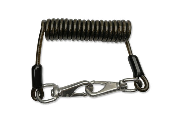 PU Colored Extension Spring Safety Cable , Spring Circle Garage Door Safety Cable