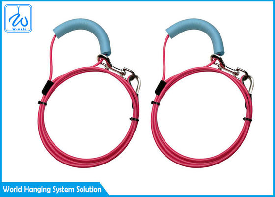 PVC আবৃত পোষা প্রাণী বাঁধার তার, মজবুত স্পাইরাল খুঁটি এবং চাবির রিং / নরম হাতল