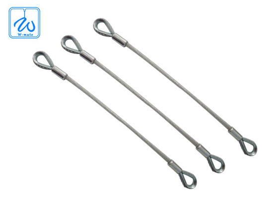 ডাবল এন্ড এক্সটেনশন স্প্রিং সেফটি ক্যাবল, প্লাস্টিক লেপযুক্ত স্টেইনলেস স্টীল রোপ লুপ