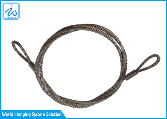 6mm 7x19 স্টেইনলেস স্টীল তারের দড়ি Slings চোখ & চোখ বিমানের জন্য তারের প্রদর্শন সিস্টেম