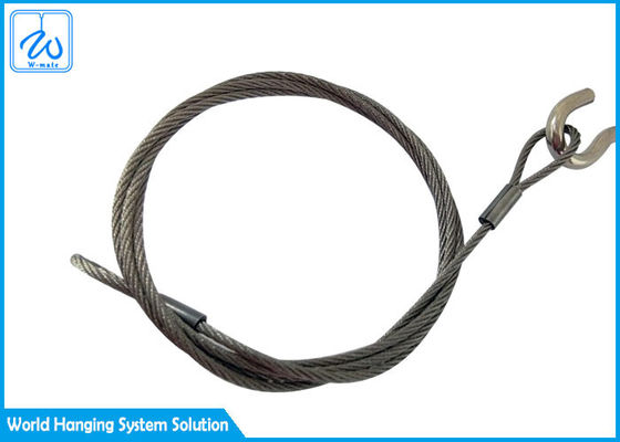 6mm 7x19 স্টেইনলেস স্টীল তারের দড়ি Slings চোখ & চোখ বিমানের জন্য তারের প্রদর্শন সিস্টেম