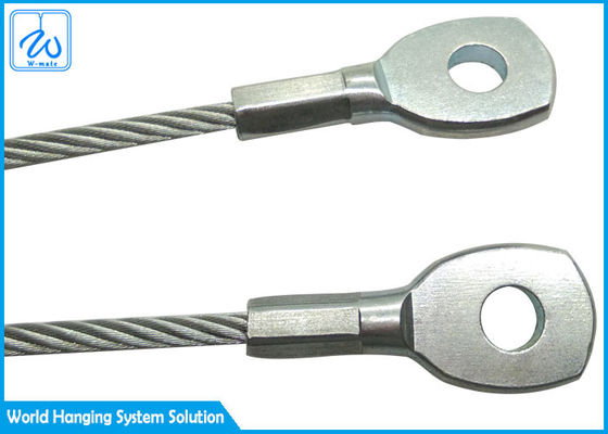 উচ্চ প্রসার্য শক্তি এক্সটেনশন স্প্রিং নিরাপত্তা তার 4 মিমি স্টেইনলেস স্টিল তারের দড়ি আই টার্মিনাল সহ