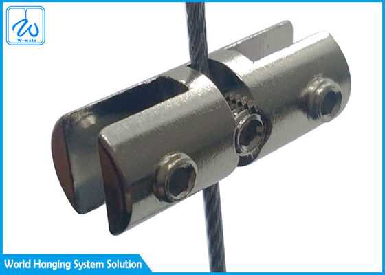 কাস্টম ডিসপ্লে ডিজাইন আর্ট ক্যাবল হ্যাং সিস্টেম গ্লাস সাইড ক্ল্যাম্প ইন সিলভার