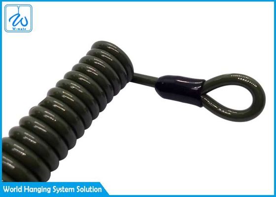 কাস্টম লেপযুক্ত পিভিসি এক্সটেনশন স্প্রিং সেফটি ক্যাবল / মাল্টি টুল ল্যানিয়ার্ড