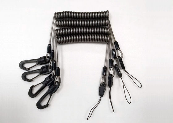 ১০০ সেমি কোটিং করা PU প্রত্যাহারযোগ্য এক্সটেনশন স্প্রিং নিরাপত্তা তার