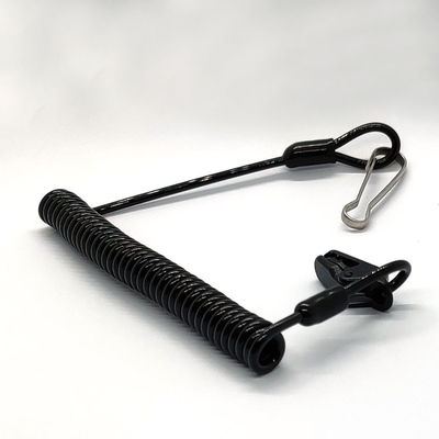 নিরাপত্তার জন্য এন্টি থেফট সিকিউরিটি স্প্রিং কয়েল ল্যানয়ার্ড পিস্তল ল্যানয়ার্ড