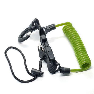 ডাইভিং স্পাইরাল স্প্রিং কয়েল ল্যানিয়ার্ড কী রিং বঙ্গি কর্ড কব্জি সরঞ্জাম নিরাপত্তা ল্যানিয়ার্ড