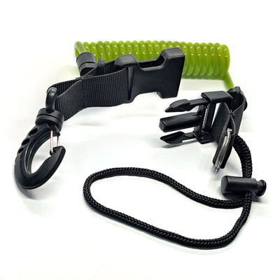 ডাইভিং স্পাইরাল স্প্রিং কয়েল ল্যানিয়ার্ড কী রিং বঙ্গি কর্ড কব্জি সরঞ্জাম নিরাপত্তা ল্যানিয়ার্ড