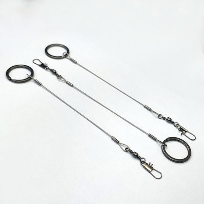 কালো স্টেইনলেস স্টীল তারের দড়ি ফিটিং ঝুলন্ত হুক মাছ ধরার সরঞ্জাম নিরাপত্তা