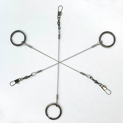 কালো স্টেইনলেস স্টীল তারের দড়ি ফিটিং ঝুলন্ত হুক মাছ ধরার সরঞ্জাম নিরাপত্তা