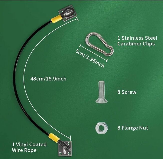 স্টেইনলেস স্টিলের তারের দড়ি ট্র্যাশ ক্যানের ঢাকনা লক, বহিরঙ্গন আবর্জনা ক্যানের জন্য ধাতব ইউনিভার্সাল ঢাকনা লক