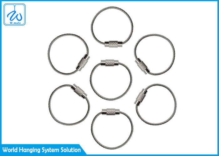 বহিরঙ্গন হাইকিংয়ের জন্য টেকসই স্ট্রং ক্যাবল লুপ কী রিং 7 * 7 তারের নির্মাণ