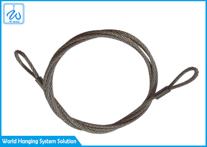 6mm 7x19 স্টেইনলেস স্টীল তারের দড়ি Slings চোখ & চোখ বিমানের জন্য তারের প্রদর্শন সিস্টেম